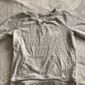 Gray Justice lace up Sweatshirt